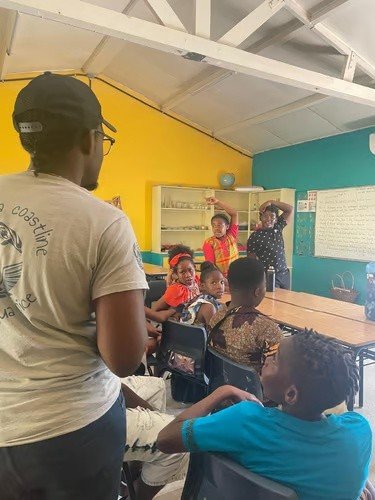 Environmental learning session in a classroom.